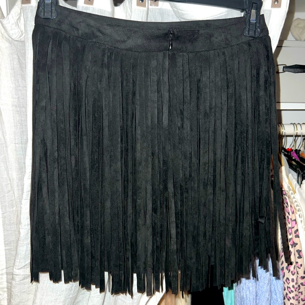 Boutique Fringe Suede Skirt